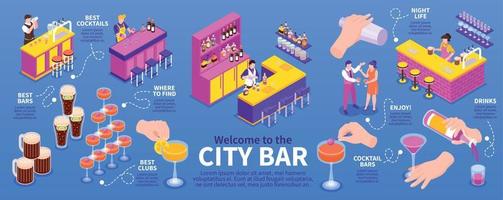 Isometric City Bar Infographics vector