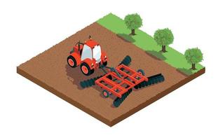 Agricultural Isometric Composition vector