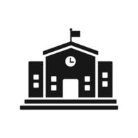 School building vector icon isolated on white background