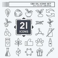 Icon Set CBD Oil. related to Education symbol. simple design editable. simple illustration vector