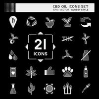 Icon Set CBD Oil. related to Education symbol. simple design editable. simple illustration vector