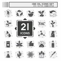 Icon Set CBD Oil. related to Education symbol. simple design editable. simple illustration vector