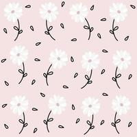 cute romantic seamless vector pattern background illustration with white daisy flowers