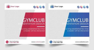 Fitness gym social media post banner template with black and yellow color, gym social media banner, fitness gym social media post banner. gym banner, vector illustration