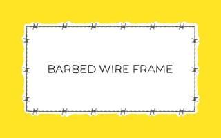 Barbed wire frame. Razor wire. Concept background. Vector scalable graphics