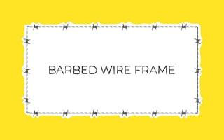 Barbed wire frame. Razor wire. Concept background. Vector scalable graphics