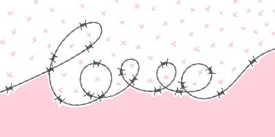 Word love from barbed wire. Razor wire. Concept background. Vector scalable graphics