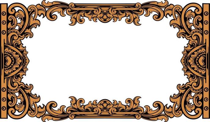Luxury greeting card vector design with classic style engraved
