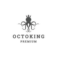 Octopus king logo icon design template flat vector