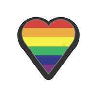 arco iris bandera en corazón forma. orgullo lgbtq amor. lesbiana, homosexual, bisexual, Transgénero, queer símbolo. plano icono aislado en blanco antecedentes vector