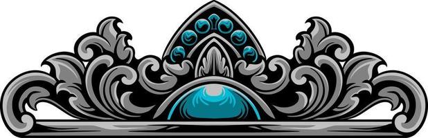 classic engraving ornament vector design for elements, editable color