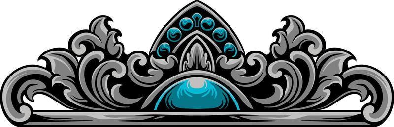 classic engraving ornament vector design for elements, editable color