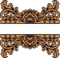 classic engraving ornament vector design for elements, editable color