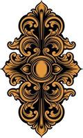 classic engraving ornament vector design for elements, editable color