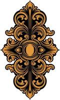 classic engraving ornament vector design for elements, editable color