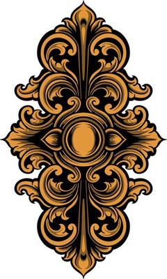classic engraving ornament vector design for elements, editable color