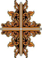 classic engraving ornament vector design for elements, editable color