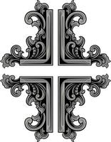 classic engraving ornament vector design for elements, editable color
