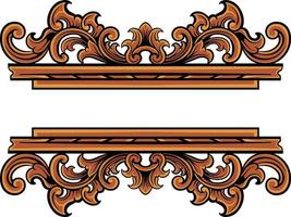 classic engraving ornament vector design for elements, editable color
