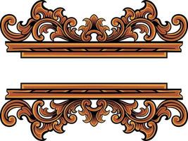 classic engraving ornament vector design for elements, editable color