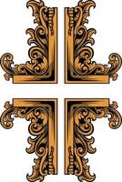classic engraving ornament vector design for elements, editable color