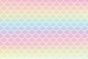 Mermaid rainbow background in fantasy style with scales. Unicorn holographic gradient texture. Sea fish kawaii vector backdrop.