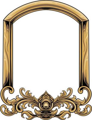 classic frame vector design for elements, editable color