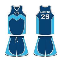 baloncesto uniforme Bosquejo con pantalones frente y espalda ver vector