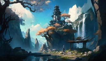 fantasía paisaje anime estilo 3 foto