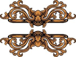 Classic ornament vector design for elements, editable color