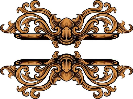 Classic ornament vector design for elements, editable color