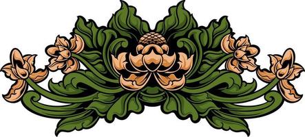 Classic ornament vector design for elements, editable color