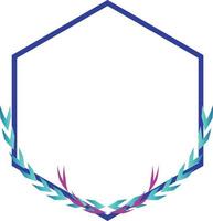 Purple Blue Hexagon Frame Border vector