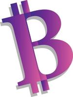 Bitcoin Purple Gradient Symbol Element vector