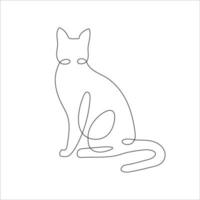 Cat in one line drawing style. Abstract and minimalist cat icon. Contunuous line drawing of cat. Vector illustration