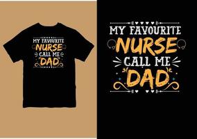 Nurse dad typography t shirt design vector