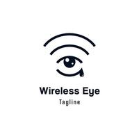 Wireless crying eye logo design vector