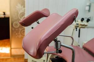 Gynecologist chair and equpment in present clinic. photo