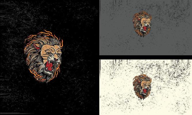 head lion with fang vector mascot design