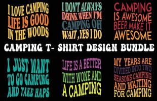 CAMPING T-SHIRT DESIGN BUNDLE VACTOR vector