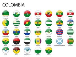 all Flags of regions of Colombia template for your design vector