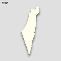 3d isométrica mapa de Israel aislado con sombra vector