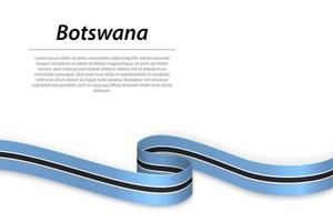 Waving ribbon or banner with flag of Botswana vector