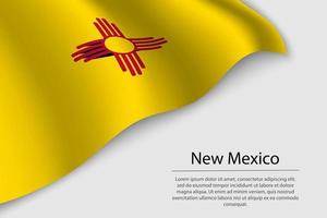 ola bandera de nuevo mexico es un estado de unido estados vector