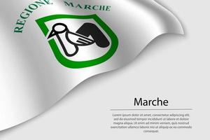 Wave flag of Marche is a region of Italy. vector