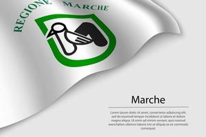 ola bandera de marche es un región de Italia. vector