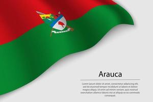 Wave flag of Arauca is a region of Colombia vector