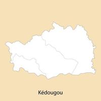 alto calidad mapa de kedougou es un región de Senegal, vector