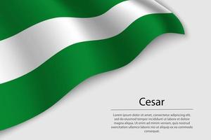 Wave flag of Cesar is a region of Colombia vector