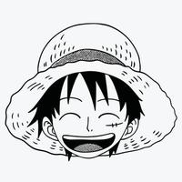 luffy anime uno pedazo vector